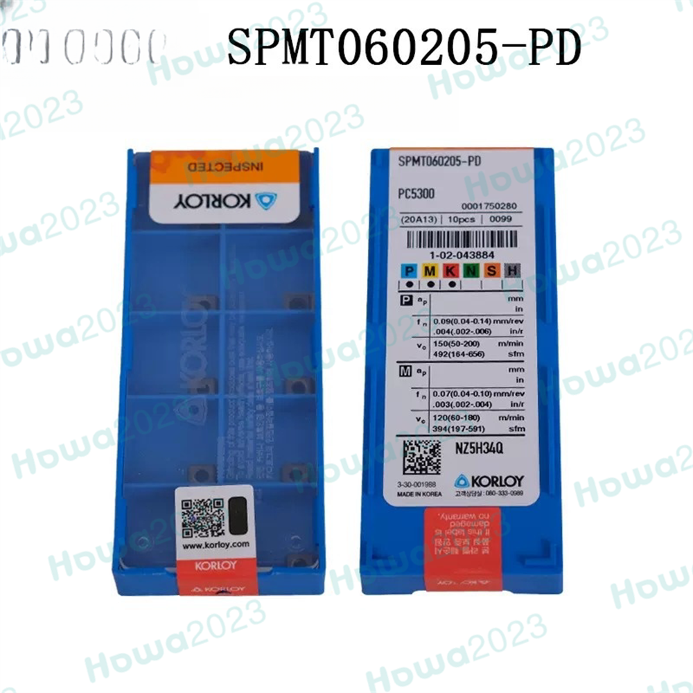 10Pcs/BOX KORLOY SPMT060205-PD PC5300 CNC U Drill Blade Carbide Inserts