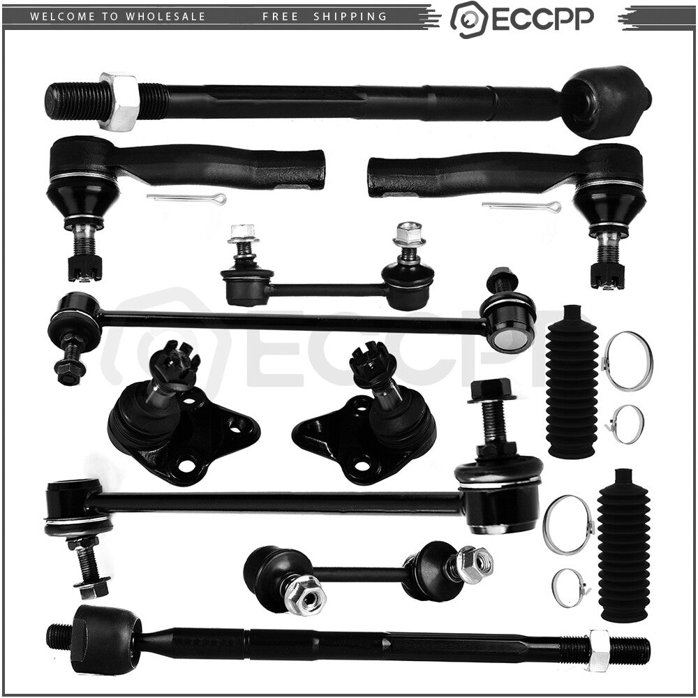 Lower Ball Joints Sway Bar Tie Rod End Rack Pinion Bellow For 01-05 Toyota RAV4