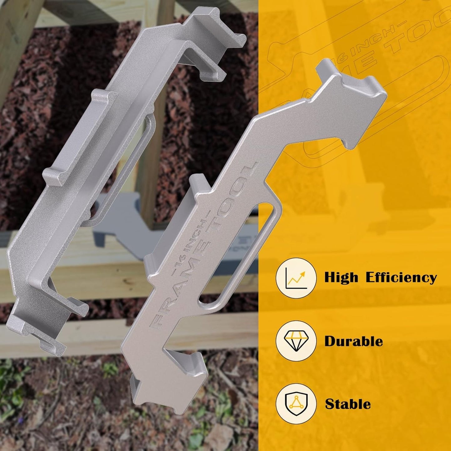 16-Inch On-Center Stud Layout Tool, Cast Aluminum, Precision Framing Jig