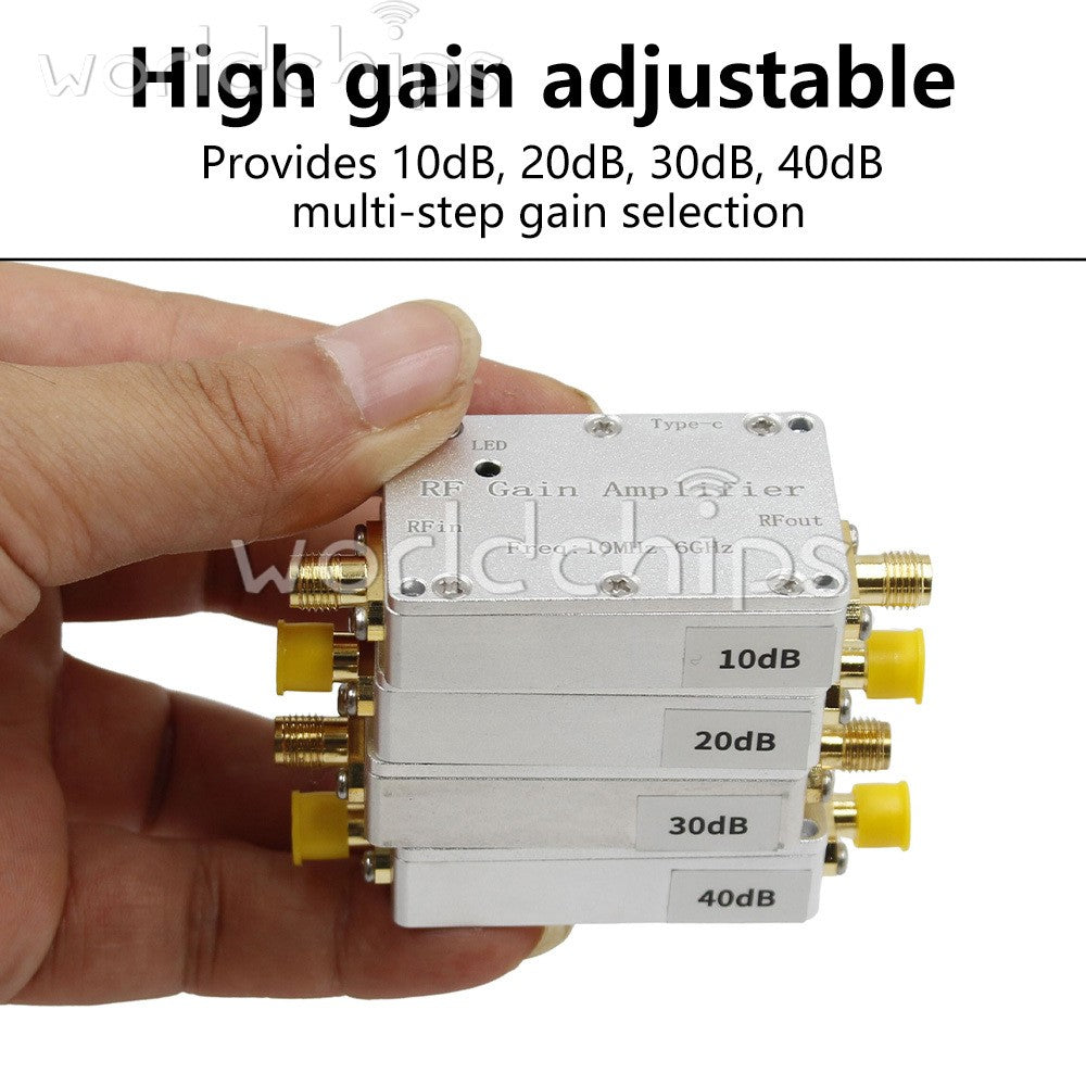 LNA 10M-6GHz RF Gain Amplifier 10DB 20DB 30DB 40DB High Flatness RF Power Amp