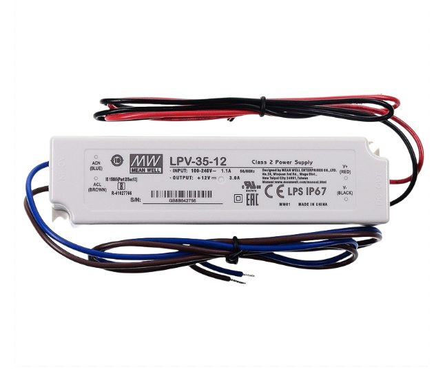 Mean Well switching power supply LPV-35 constant voltage IP67 LED 35W 5V12V24V36