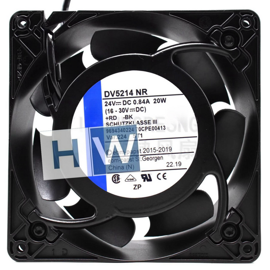 1PC  for DV5214NR 127*38MM 12.7CM 24V 0.84A 20W Aluminum Frame Cabinet Axial