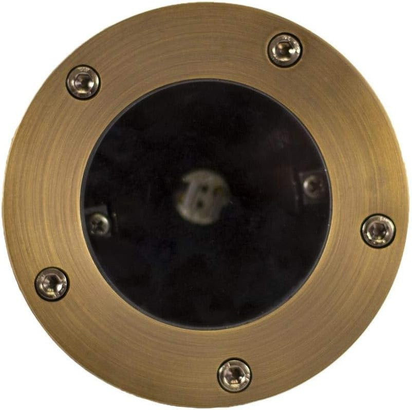 12V Brass In-Ground Well Light - 5W MR16 LED, Open Top, Low Voltage