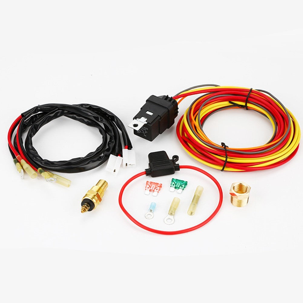 Heavy Duty Electric Fan Wiring Kit with Thermostatic Switch and Fuse Block