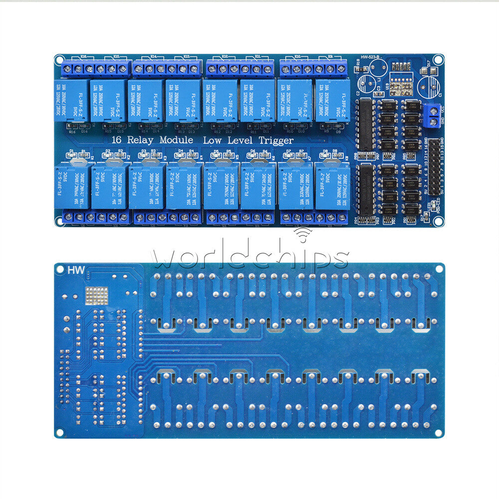 16-CH 16-Channel 5V Relay Board Module Optocoupler Power Supply Arduino PIC ARM