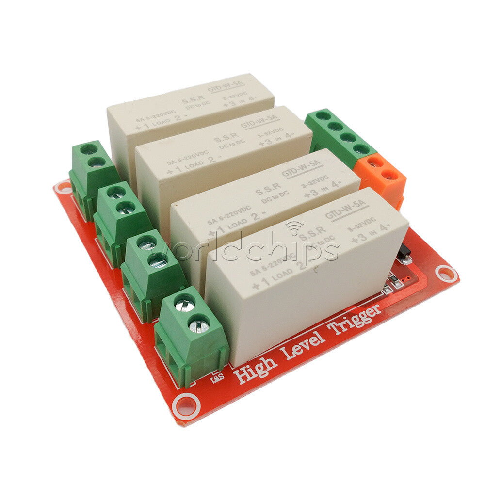 5A 2/4/8Channels High Level Trigger DC Solid-State Relay Module Single-Phase