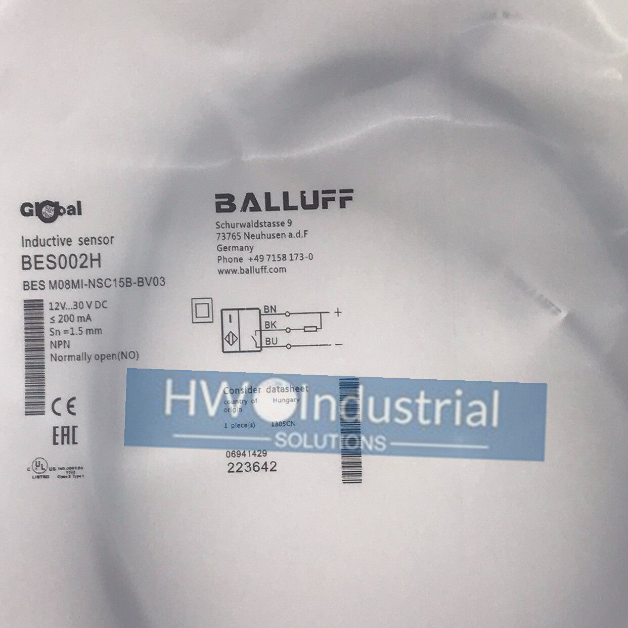 1PC BALLUFF BES002H Inductive Proximity Switch BES M08MI-NSC15B-BV03