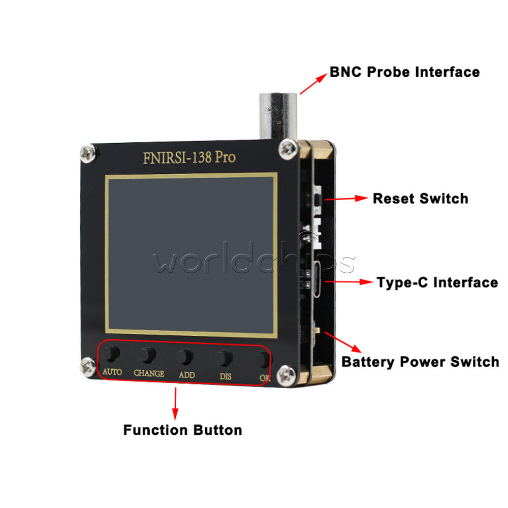 FNIRSI-138 PRO Digital Handheld Oscilloscope 200KHz Analog Bandwidth 3.3V