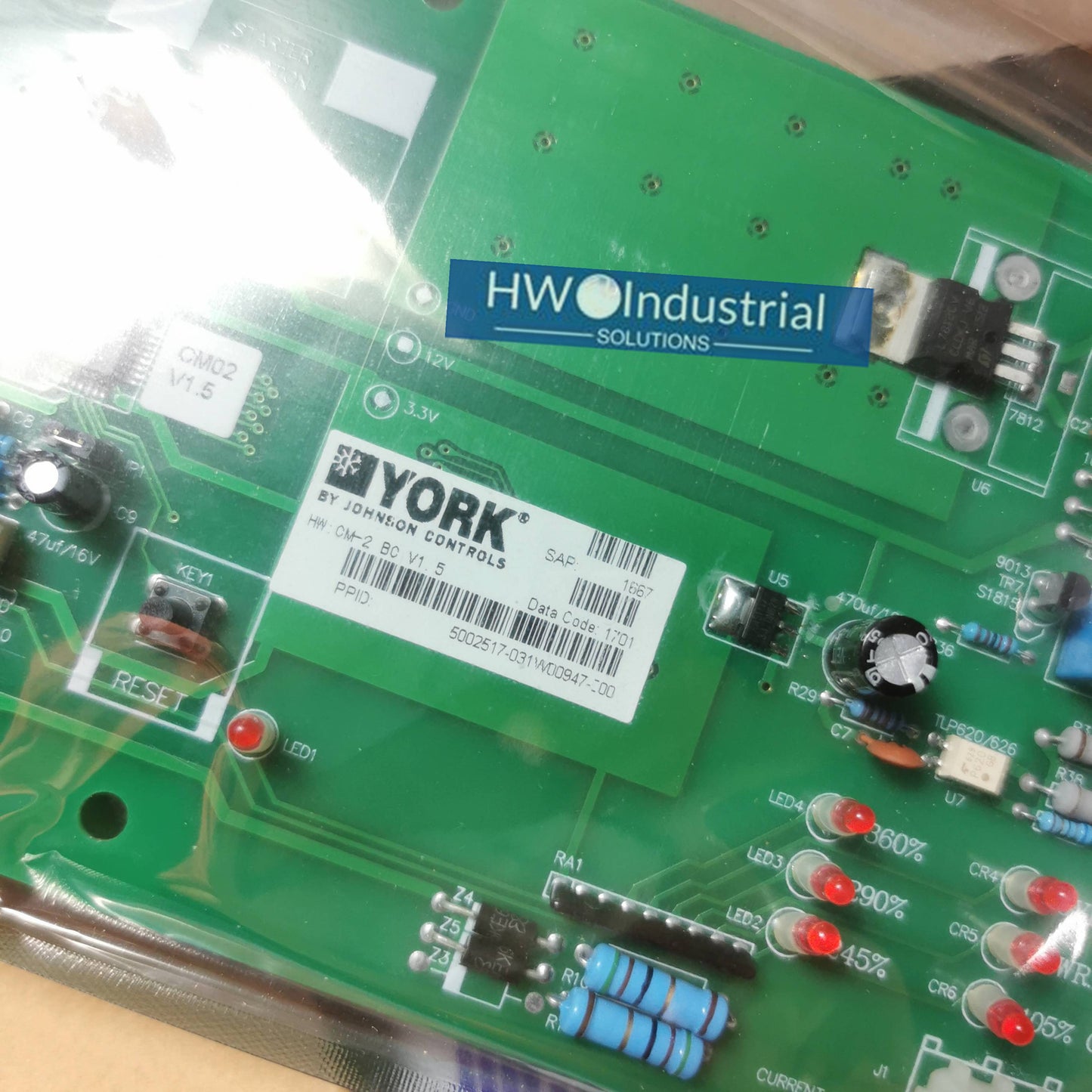 YORK 031W00947-000 CM-2 Current Detector Air Conditioning Control Board