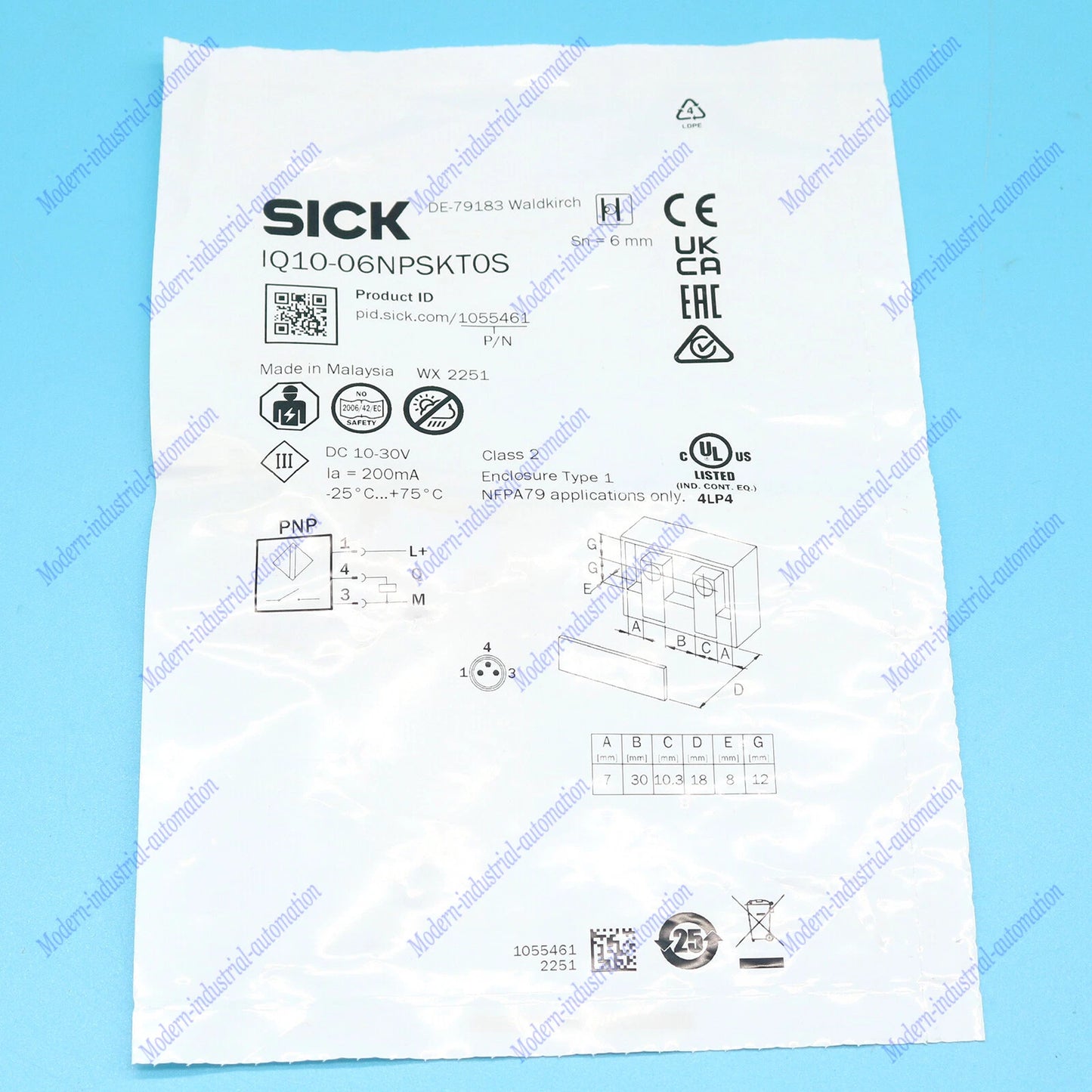 one  SICK sensor 1055461 IQ10-06NPSKT0S spot stock #YP1 #P