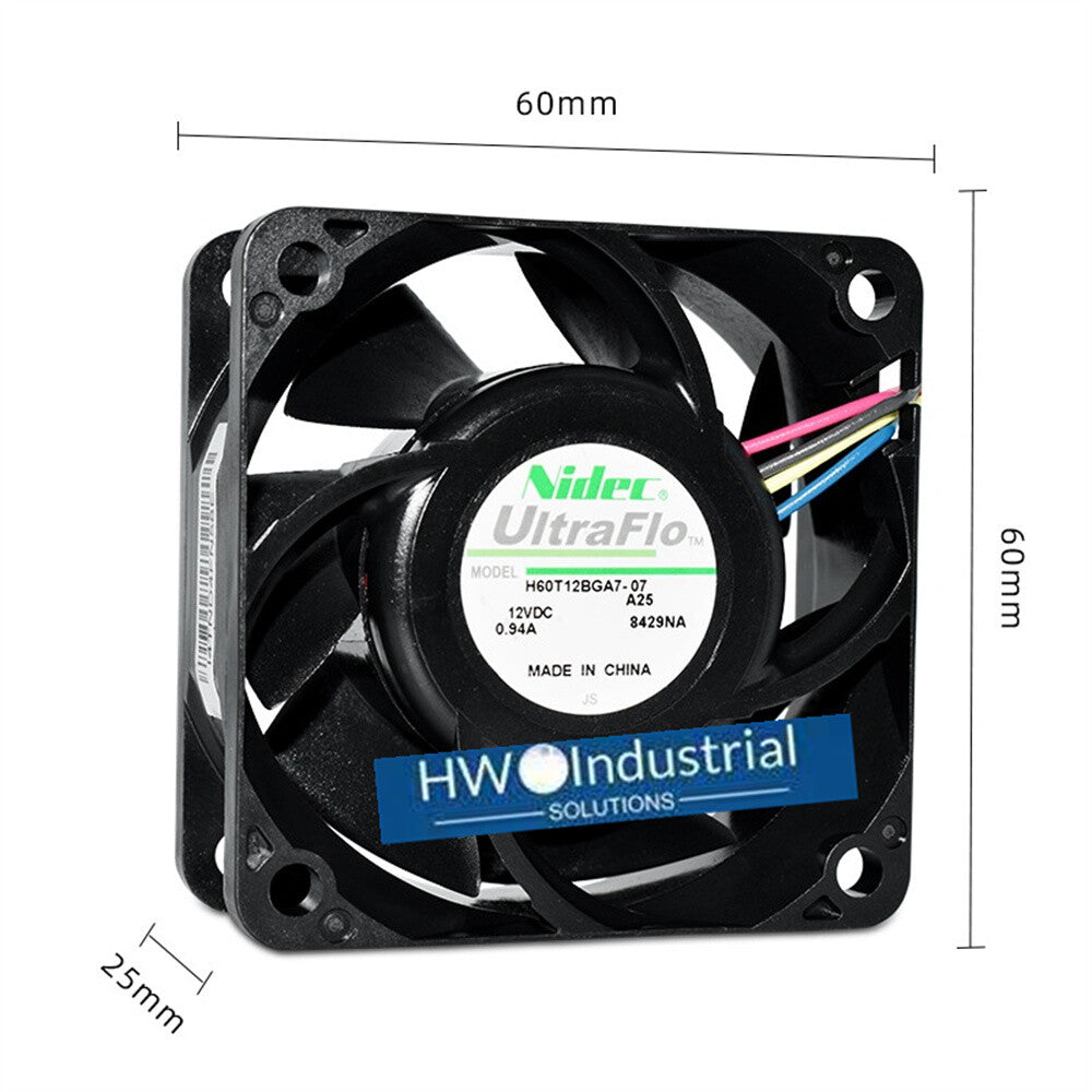 1/piece Nidec H60T12BGA7-07 6025 12V 0.94A 4-wire PWM Temperature Cooling Fan