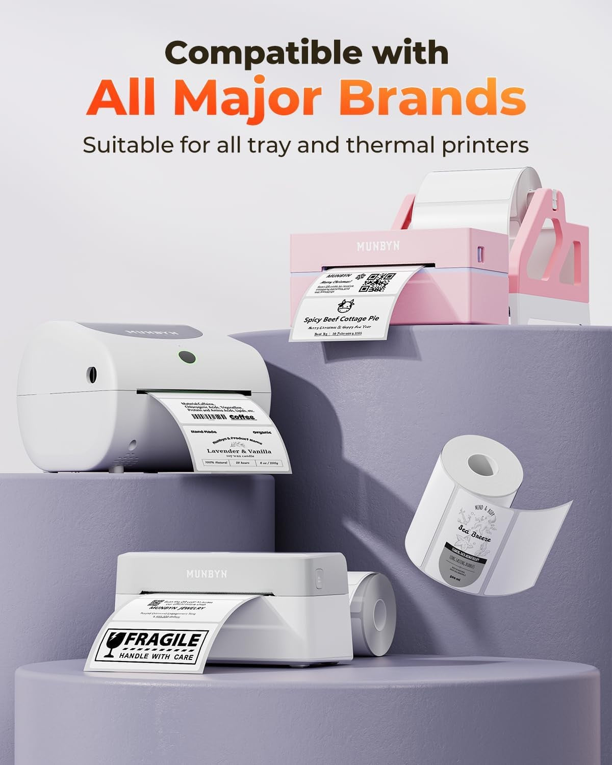 4” X 2” Direct Thermal Labels, Thermal Printer Stickers, Strong Adhesive & Perfo