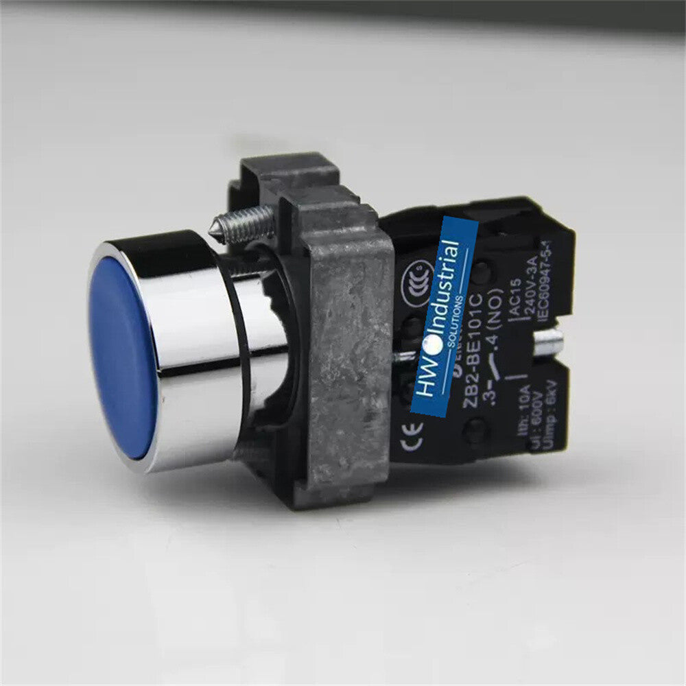 2/Piece  Flat Head Self Reset Button Switch XB2BA61C XB2-BA61C Blue 1NO