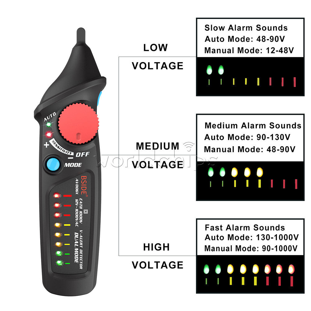 Non-Contact Voltage Detector Indicator AVD06 Pencil Live/phase wire NCV Tester