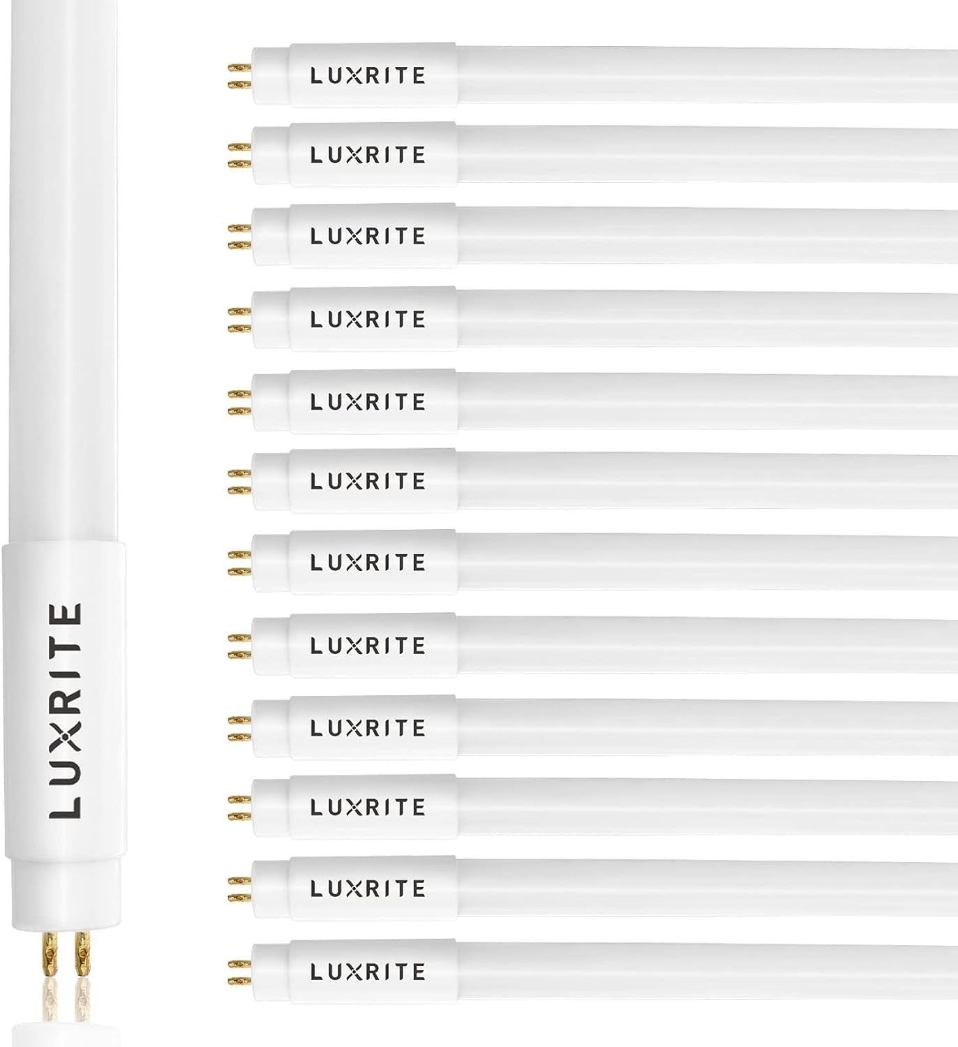 12-Pack 4FT T5 LED Tube Lights, 24W=54W, 5000K, Type A+B, Damp Rated