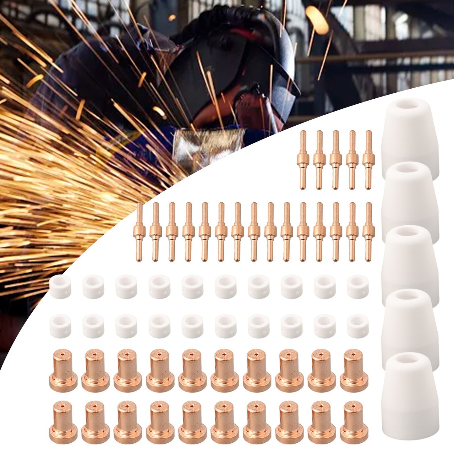 65pcs Welding accessories CUT30-50 Plasma Cutter Consumables For Parkside