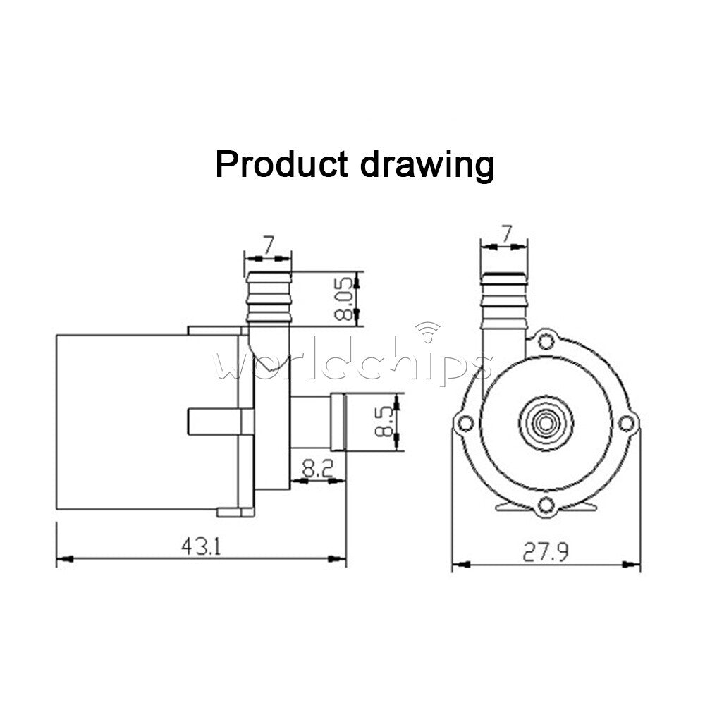 JT-160A DC12V Brushless Small Water Pump Submersible Motor Pump 240L/H Female Pl