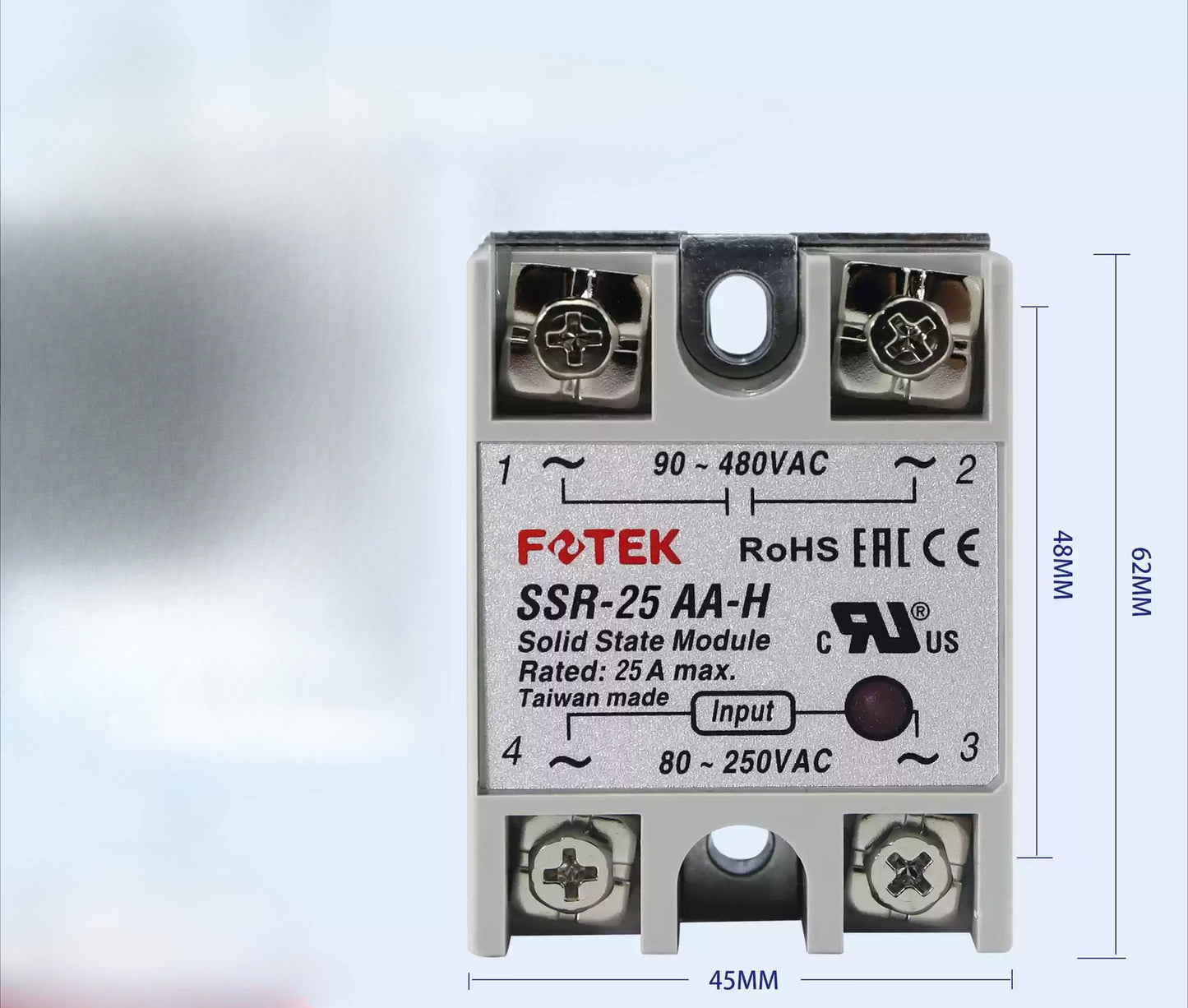1PCS For Fotek SSR-25AA-H SSR25AAH Solid State Module