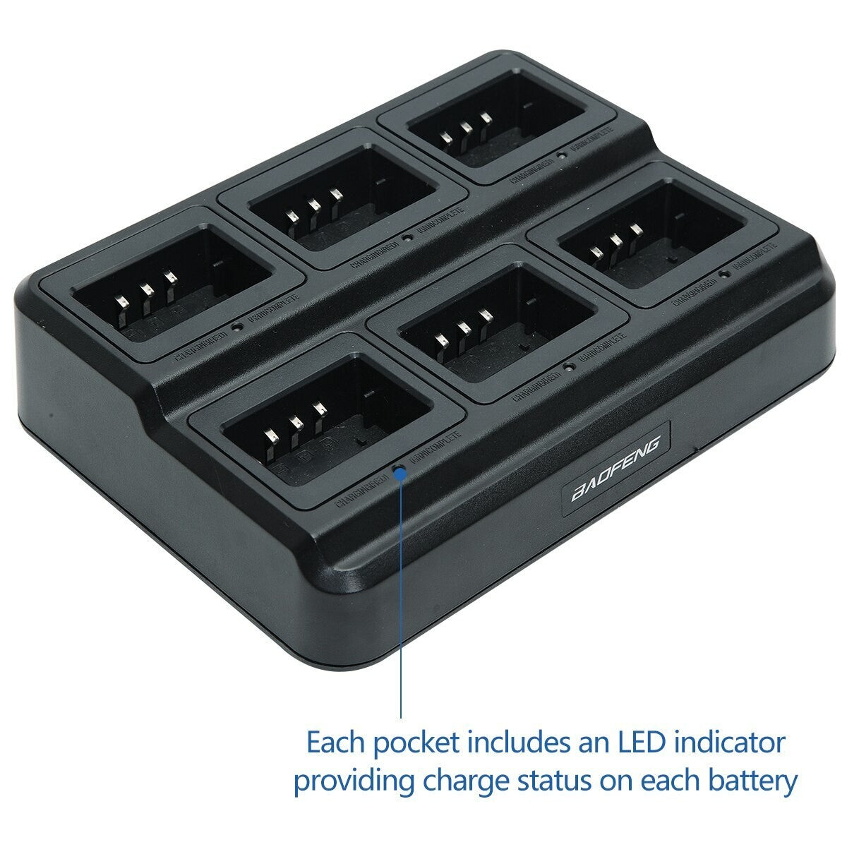 Baofeng Six Way Multi Unit Charger Two Way Radio Charger Station for BF UV-5R