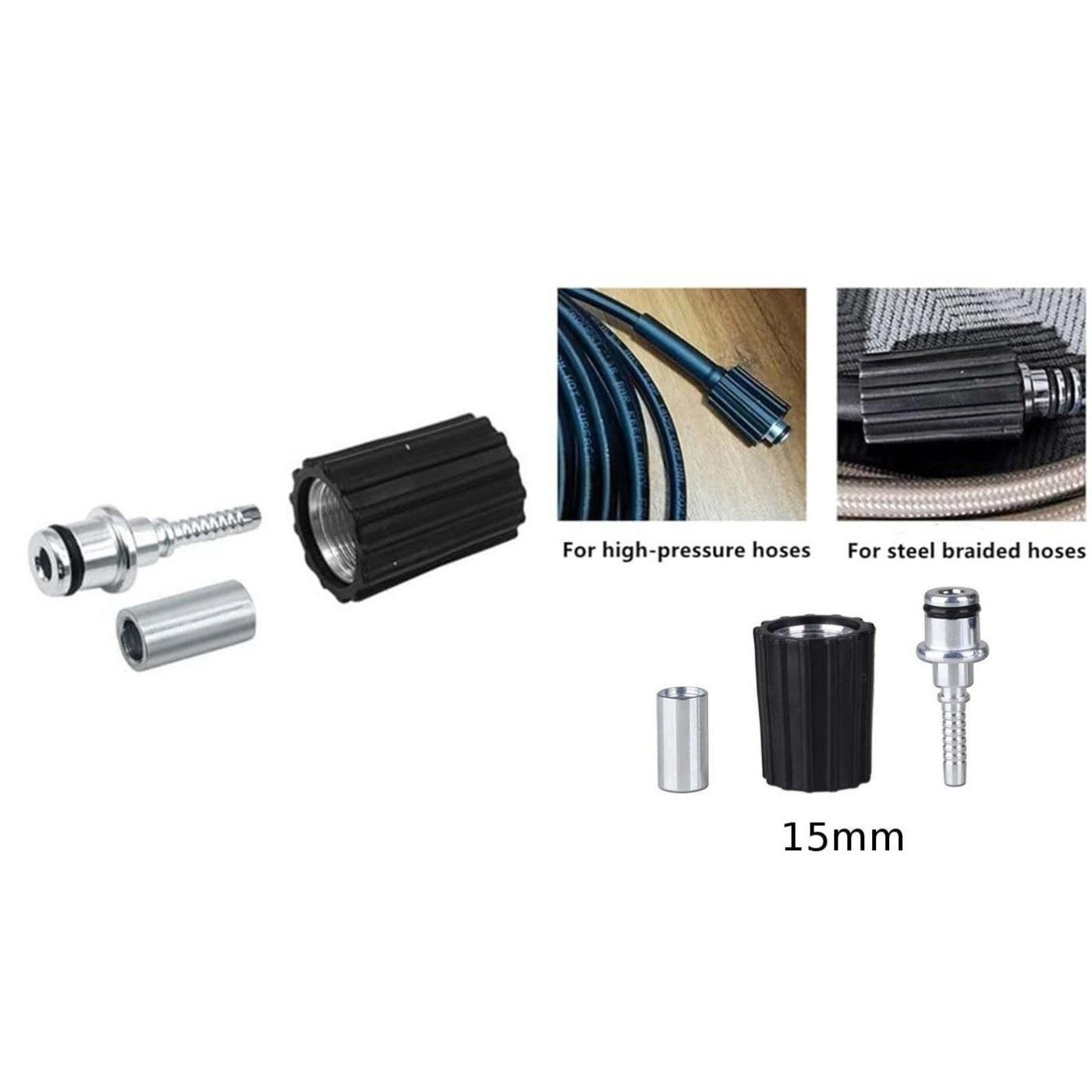 Pressure Washer Hose Repair Kit Quick Connect Metal Parts for Car Wash