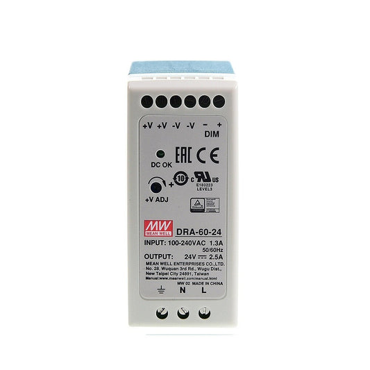 1pcs MEAN WELL DRA-60-24 Switching Mode Power Supplies 24V 2.5A 60W