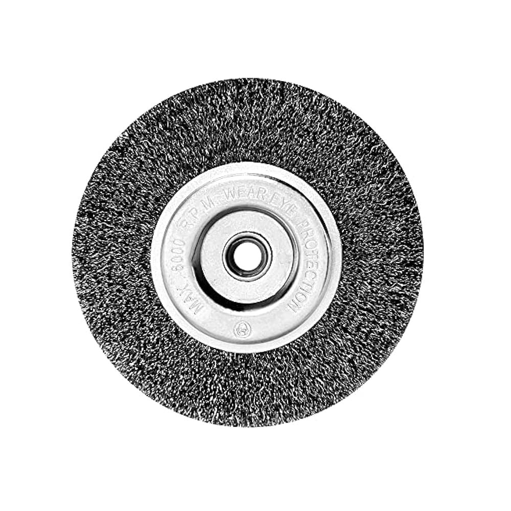 6" Wire Wheel Brush for Bench Grinder, Coarse Steel, for Rust Removal