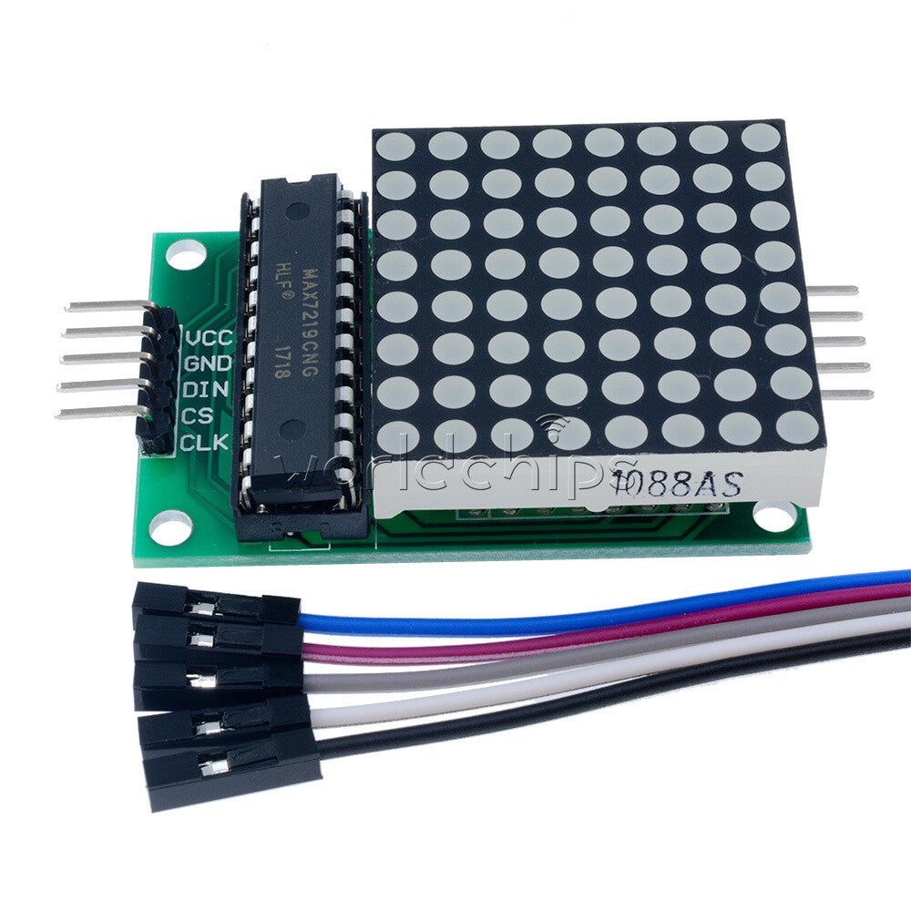 10PCS MAX7219 Red LED Dot Matrix Module Drive 8x8 Common Cathode Lattice + Cable