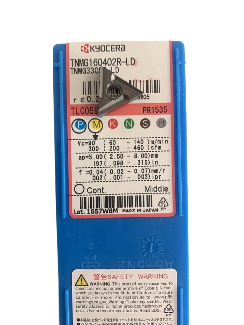 10pcBox Kyocera TNMG160402R-LD PR1535 TNMG3305R- LD Slotted blade Carbide insert