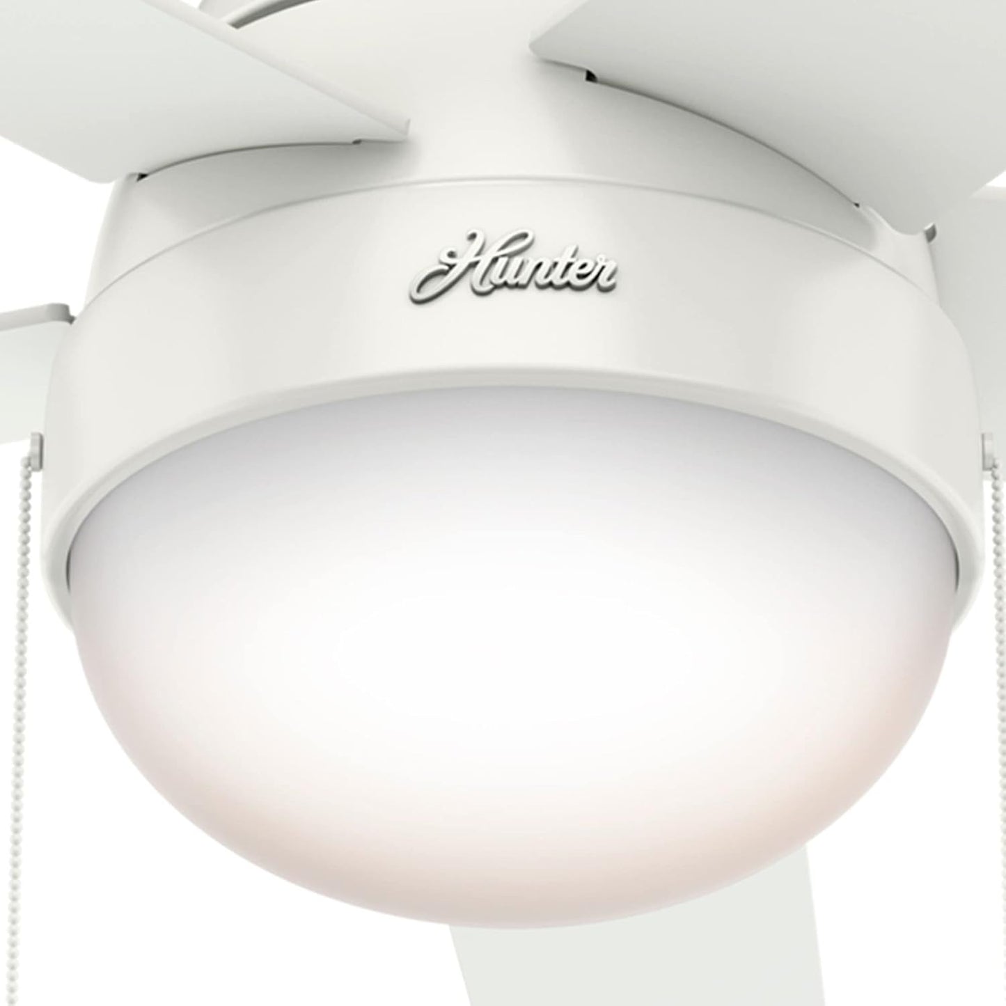 46 Inch Indoor Ceiling Fan with LED Light, Anslee 59269, White, Pull Chain
