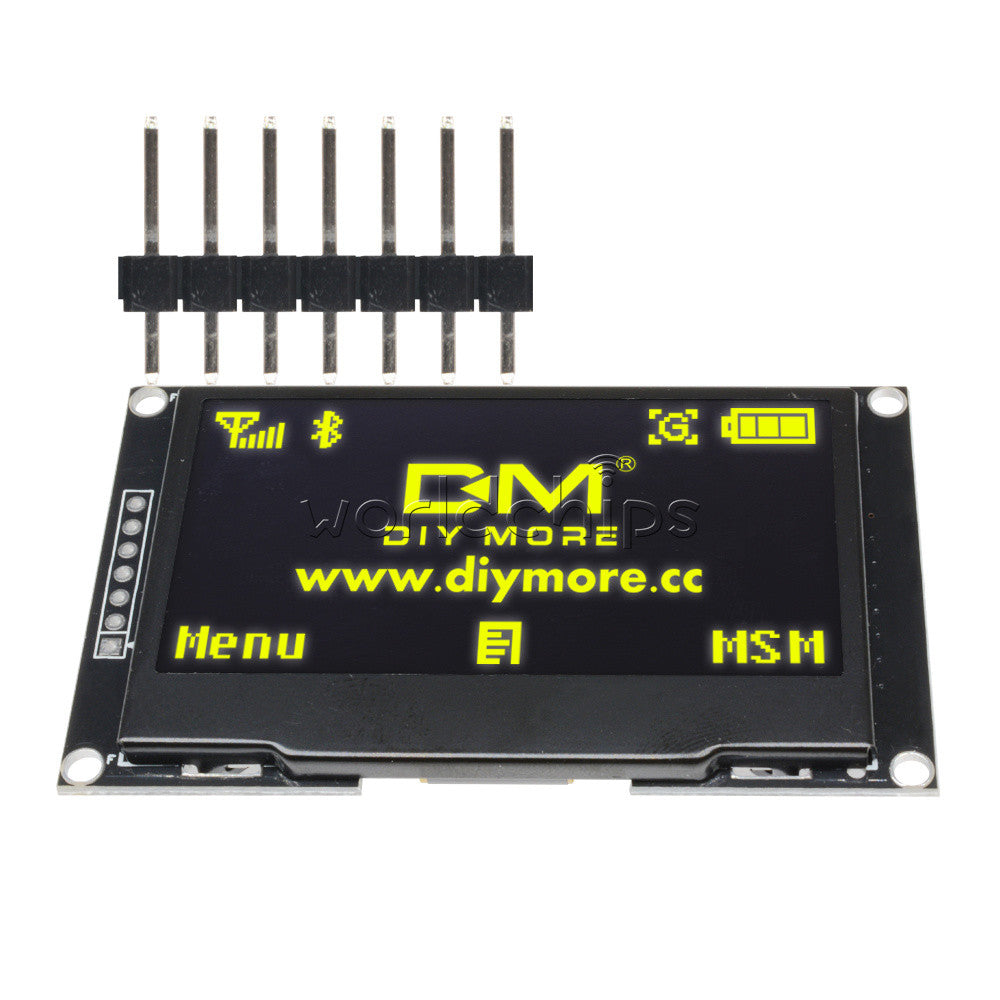 2.42" Yellow 128X64 OLED LCD Display 12864 I2C SPI Serial Module for Arduino