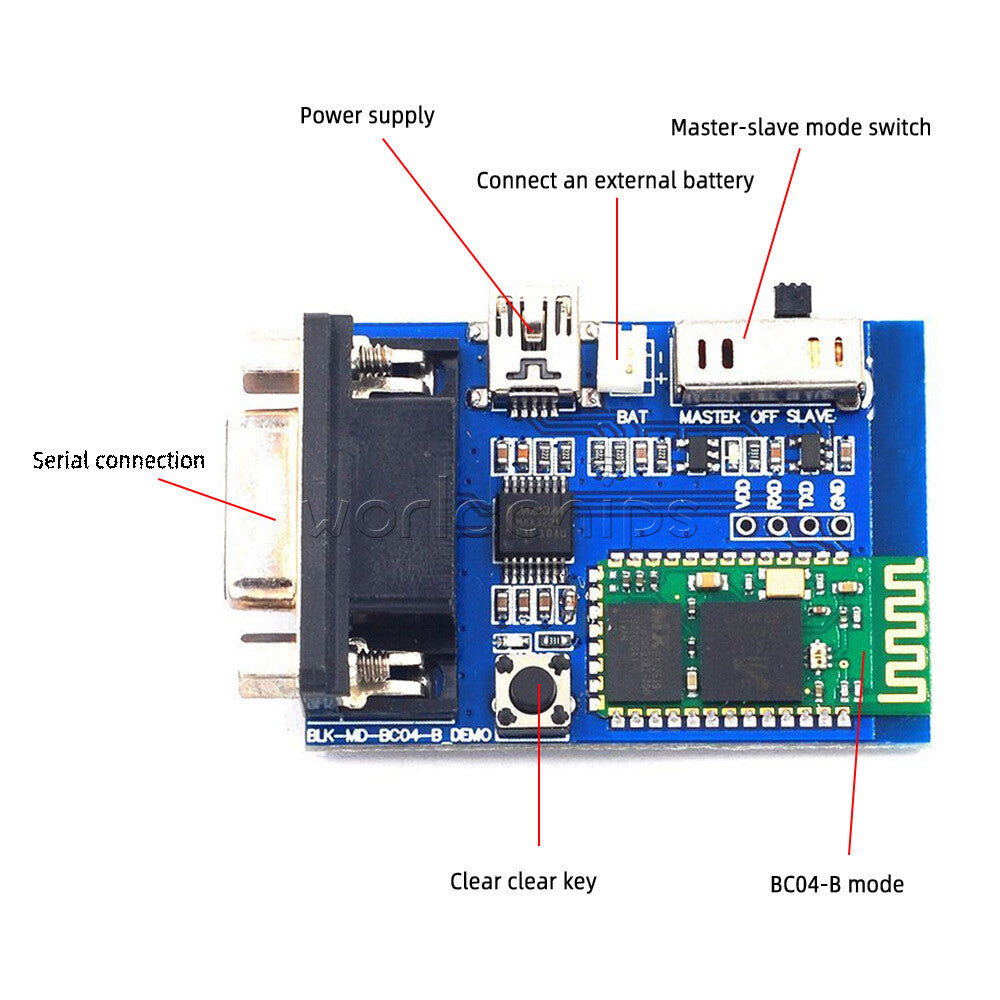 BC-04 Bluetooth Serial Port Board Wireless Serial Communication Adapter RS232