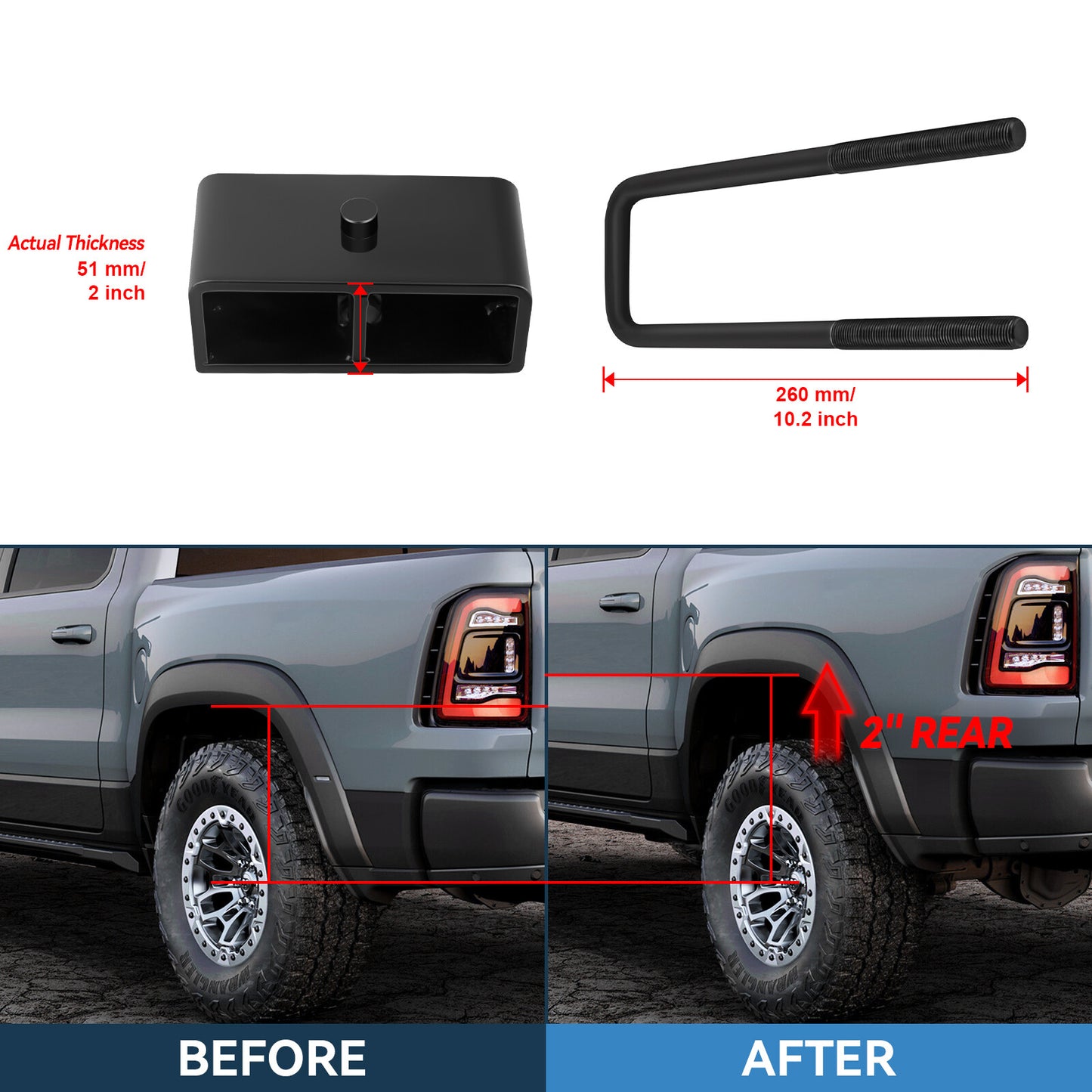 3" Front 2" Rear Leveling Lift Kit Blue For Chevrolet Silverado 1500 2007-2022
