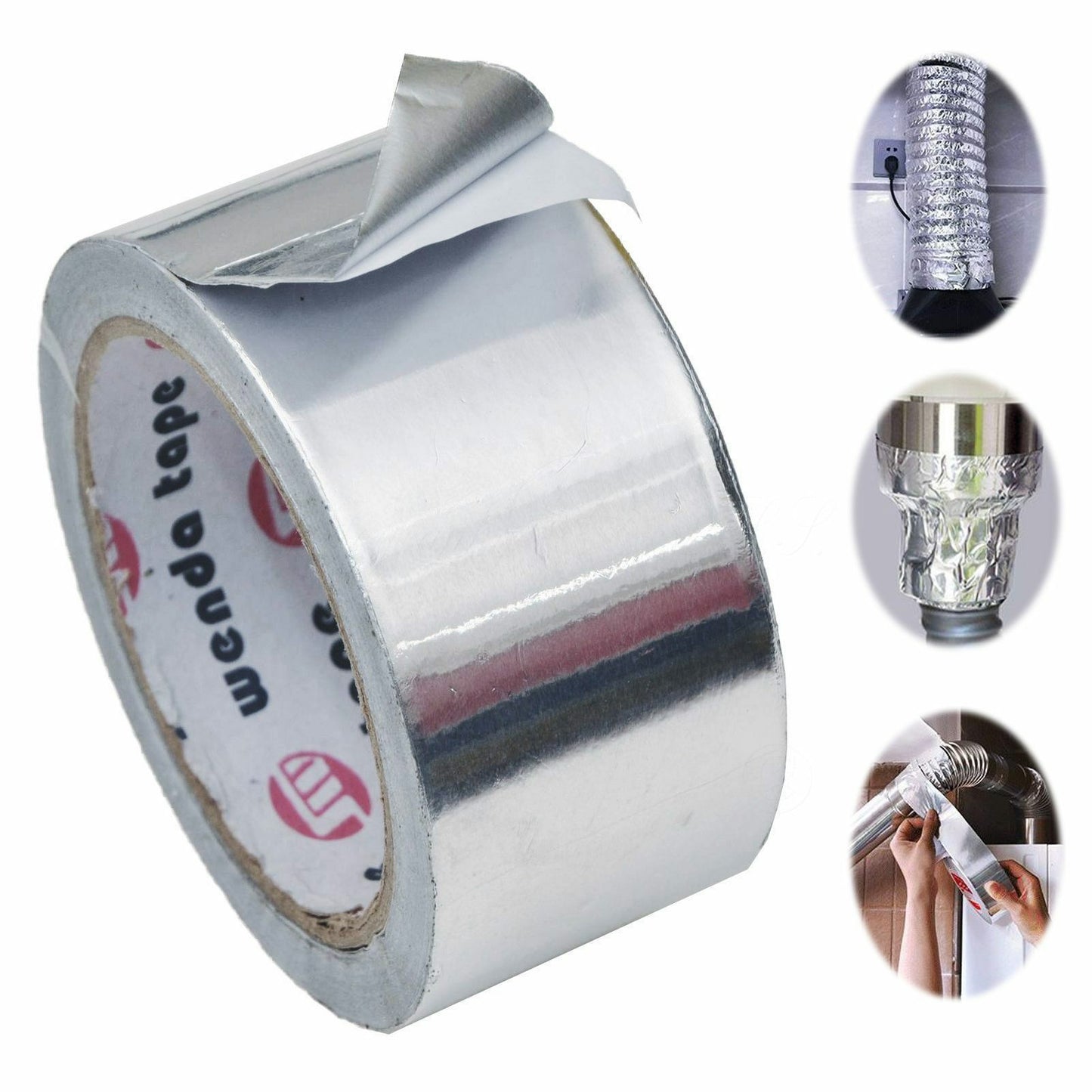 Al-Foil Tape Thermal Resist Duct Pipe Sealant Range Hood Adhesive Sealing Repair