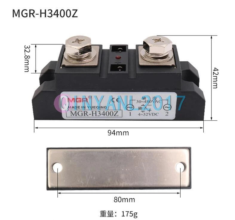 Industrial Solid State Relays Module SSR 4-32VDC to 30-480VAC 60/80/100/120-400A