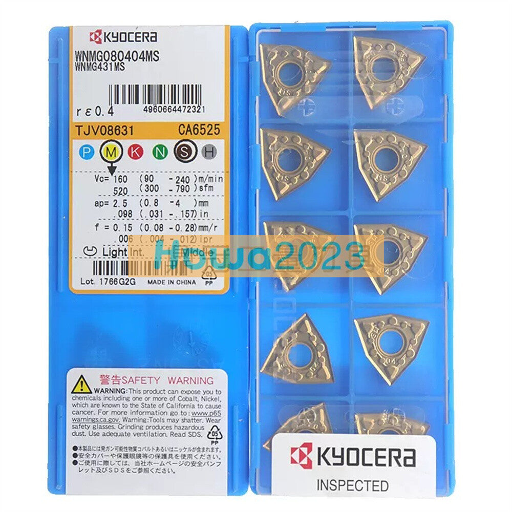 10Pcs/box Kyocera WNMG080404MS CA6525 WNMG431MS Turning Blade Carbide Inserts