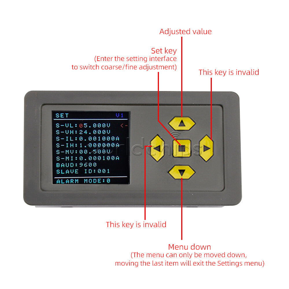 DC7-24V 3A 10A Voltage Current Power Voltmeter Ammeter LCD Display With Modbus
