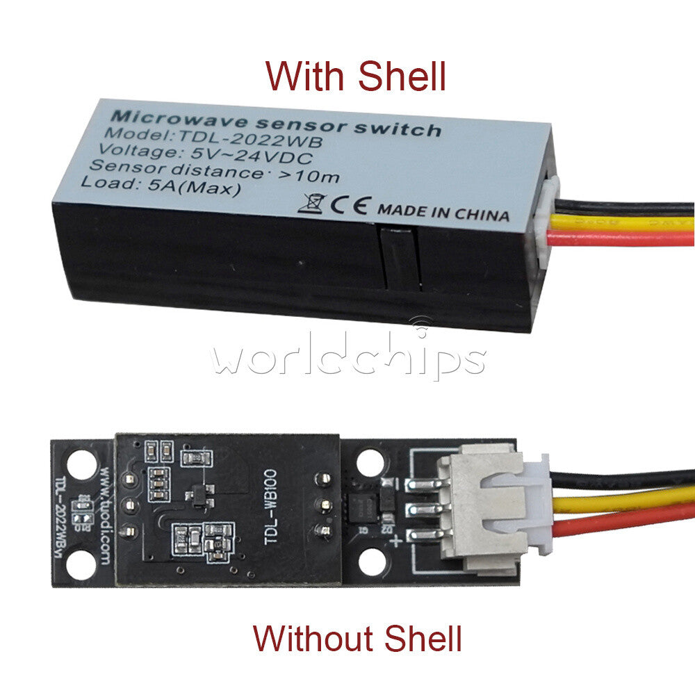 TDL-2022WB 5V 12V 24V Microwave Radar Sensor Induction Switch 5A 360° 8-10m