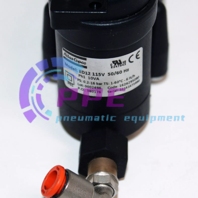 1624295080 Drain Valve for Atlas Copco Compressor ED12 115V G3/4 1624-2950-80