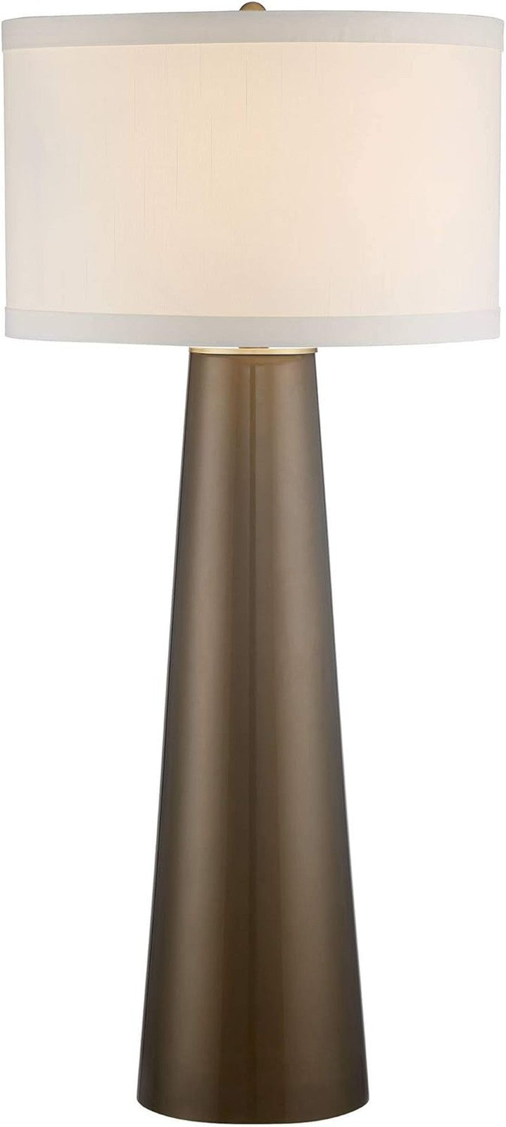 Karen 36" Modern Table Lamp, Dark Gold Glass, Off White Shade