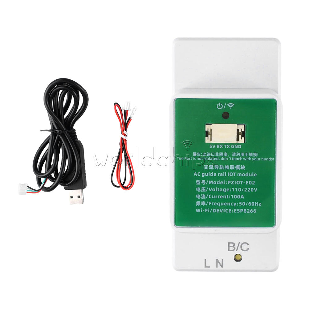Din Rail Single Phase 100A WIFI Smart Energy Meter Power Monitor AC 110/220V