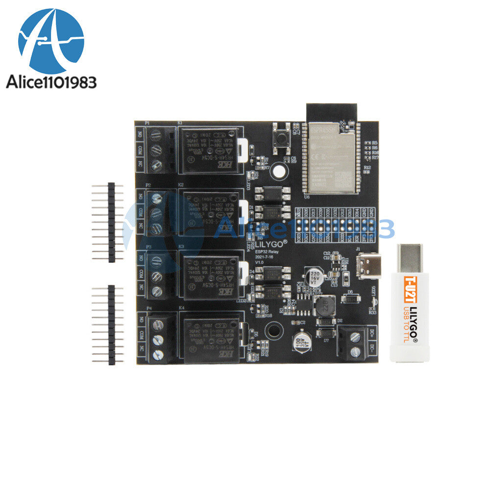 ESP32 T-Relay DC 5V 4 Way Relay 4MB Flash IoT Relay Suport WiFi Bluetooth T-U2T