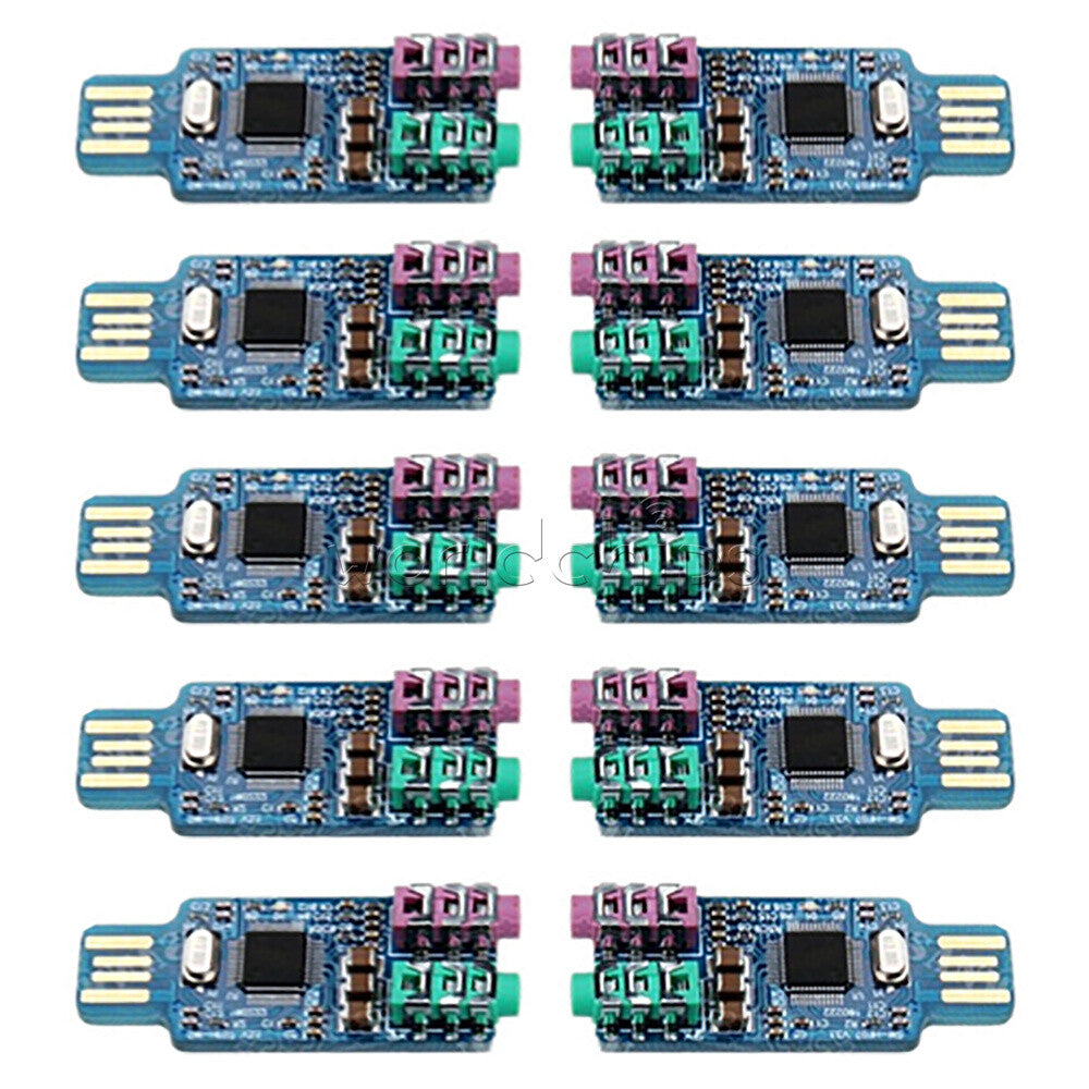 10PCS CM108 USB Drive Free Sound Card Laptop Computer External Sound Card Module