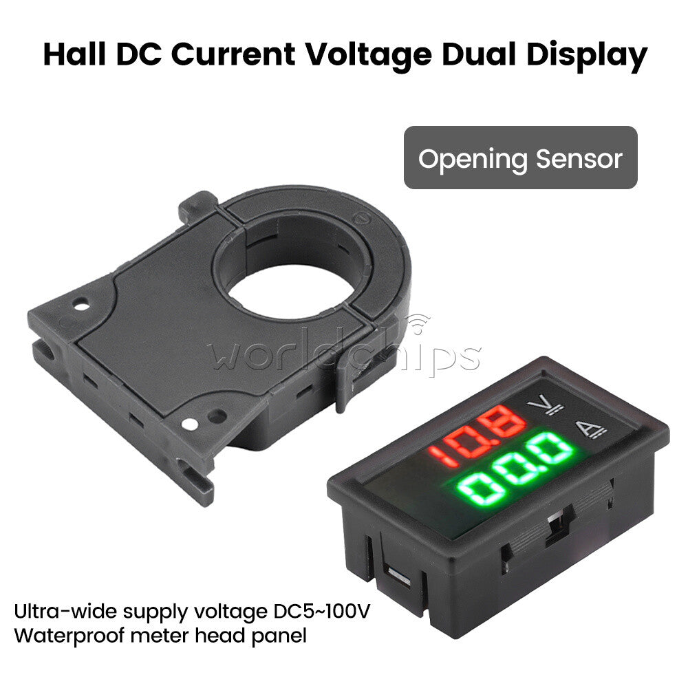 Hall Ammeter Voltmeter DC0-300V 0-400A Isolated Digital Current Voltage Meter