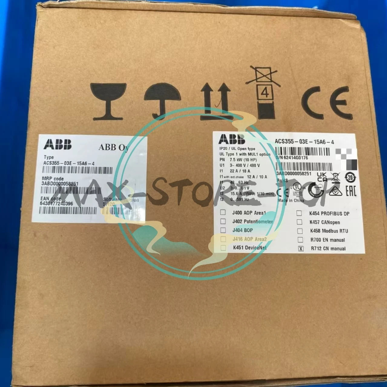 1PC ACS355-03E-15A6-4 7.5KW  ABB Frequency Converter UPS or