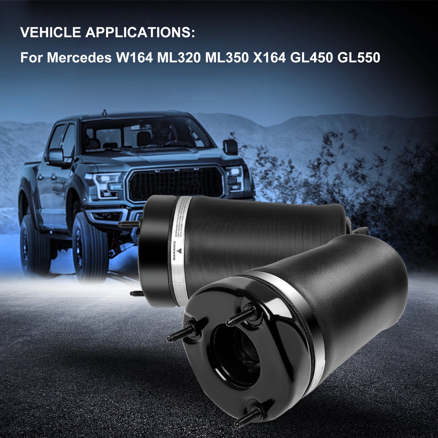 Front Pair Air Suspension Bags For Mercedes W164 ML320 ML350 X164 GL450 GL550