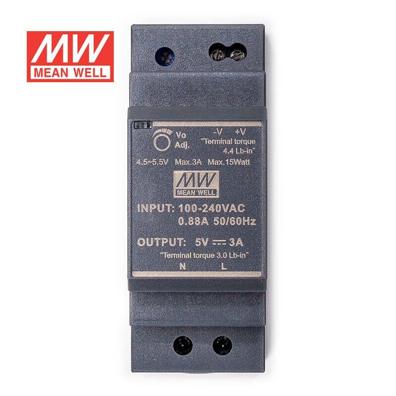Mean Well HDR-30 Series DIN Rail Power Supply 15W 5V 12V 24V 48V