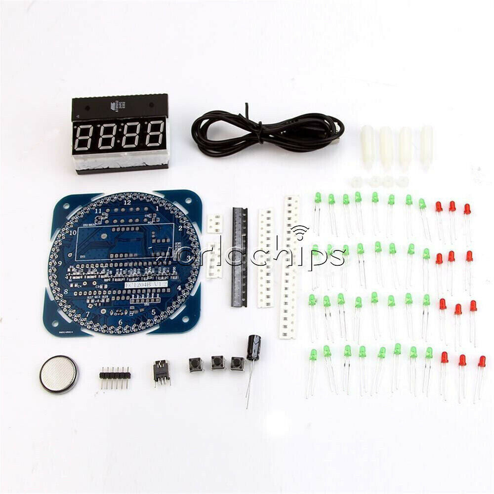 DS1302 Electronic Clock 51 MCU Learning Board Rotating LED Clock Kit /Assembled