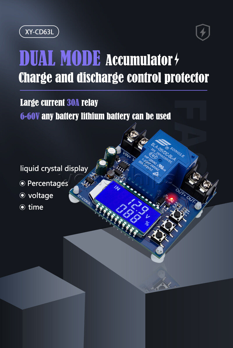 30A CD63L battery charging control module full power-off DC voltage protection