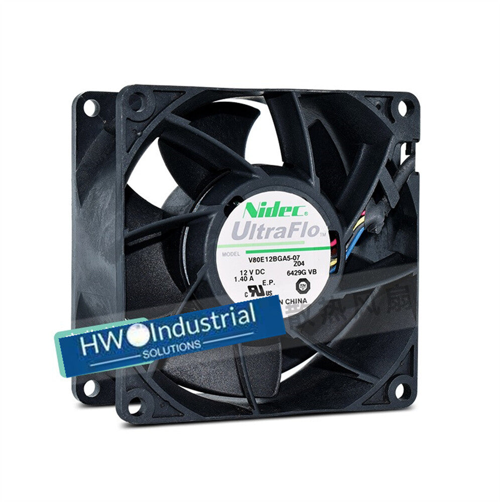 1/piece V80E12BGA5-07 4-wire NIDEC 8CM 12V 1.40A Dual Ball Chassis Server Fan