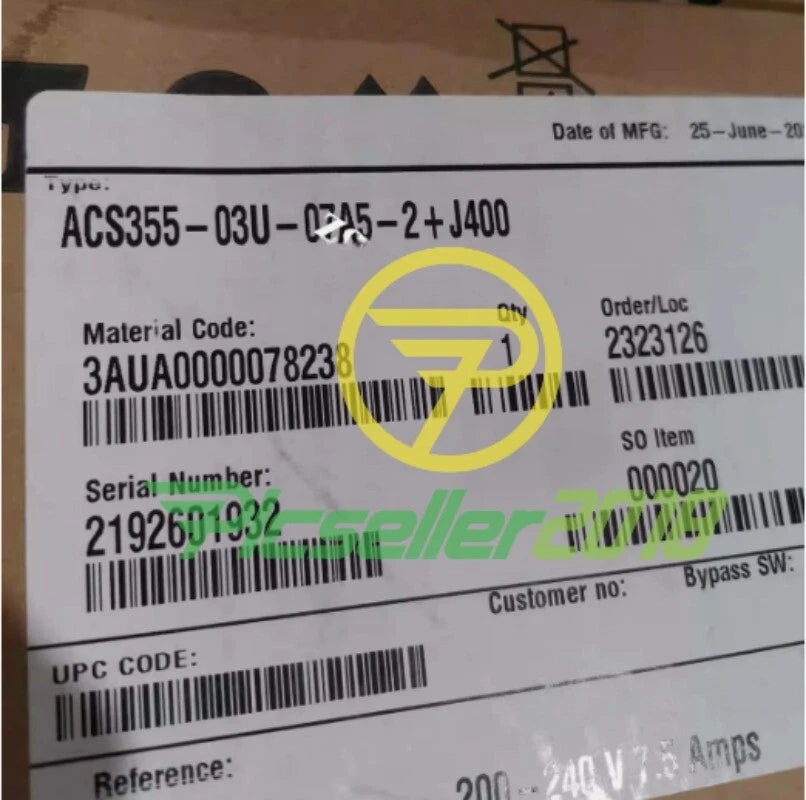 1 PC ACS355-03U-07A5-2+J400  ABB Frequency Converter Fast delivery